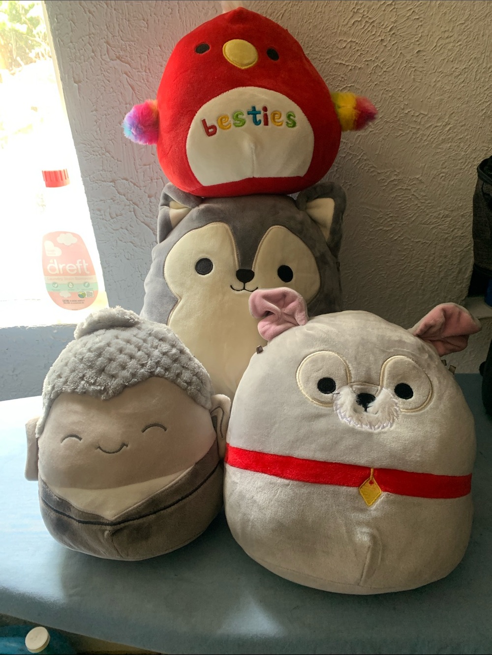 Squishmallows Multicolor Bird & Gray Animal Stack Plush Set